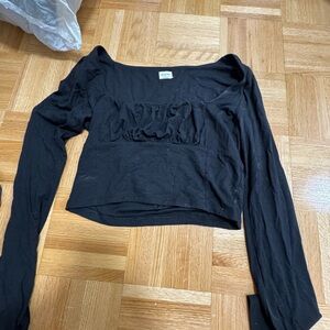 Wilfred Black Long Sleeve Crop Top